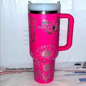 40oz Stanley Bright Pink Floral Mug